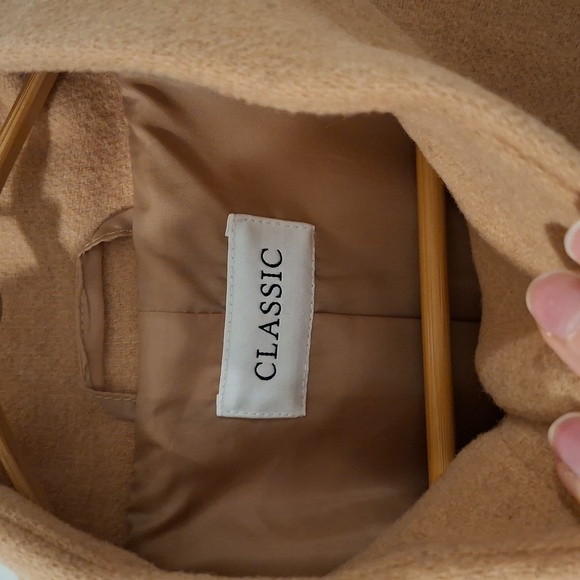 M&S Women's Classic Camel Wool Funnel-neck Overcoat (Size EU 42; US 10-12/L) - Picture 2 of 10